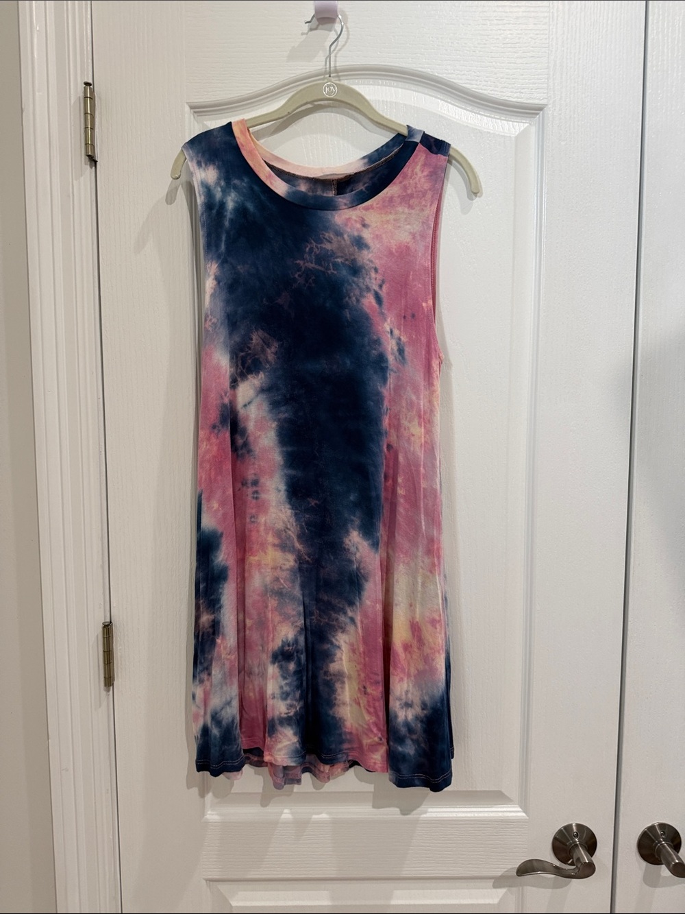 Audrey 3+1  Size S Sleeveless Tie-Dye Swing Dress in Pink & Navy